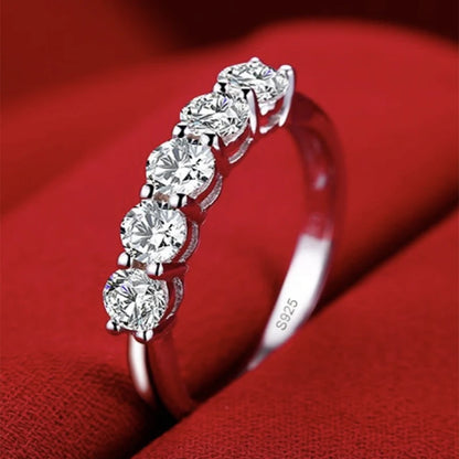 Anelli di lusso YHAMNI in oro bianco 18 carati, anello in argento massiccio 925 al 100%, fede nuziale con zirconi e diamanti di alta qualità per donna, regalo di gioielleria.