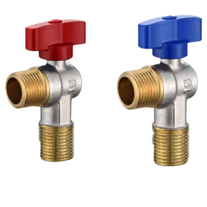Angle Stop Valve 1/2'' Easy Installation Brass Replacement Hot Cold Water Faucet Valve for Faucet Bathroom Kitchen Basin Toilet