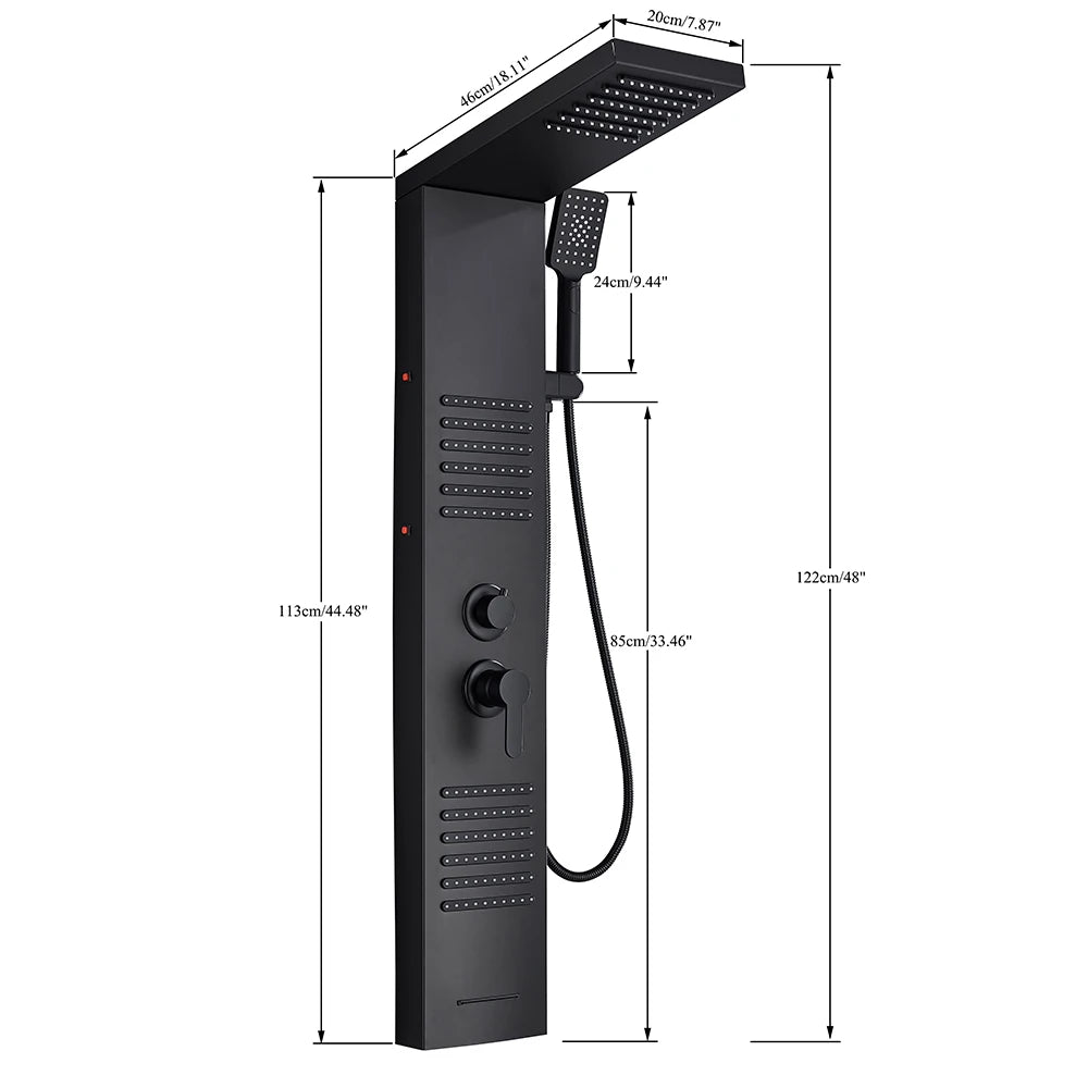 Onyzpily LED Light Shower Faucet Bathroom Waterfall Rain Shower Faucet In Wall Shower System with Spa Massage Sprayer and Bidet