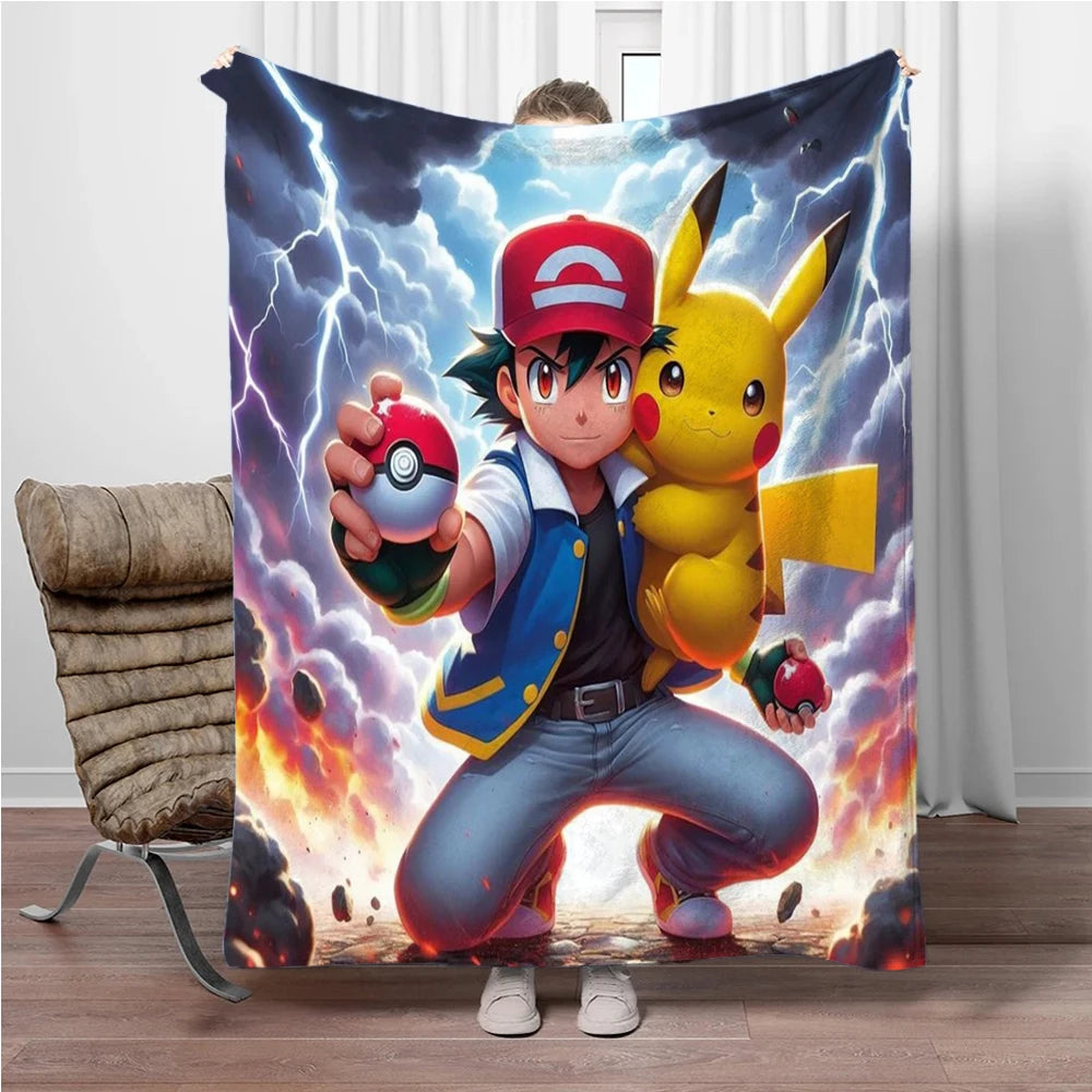 Japan Cartoon Charizard Pokemon Children Warm Soft Blankets for Sofa Bed Cover Blanket Suitable for Birthday Souvenir Gifts