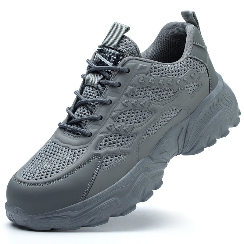 Scarpe antinfortunistiche traspiranti in mesh da uomo, bianche, scarpe protettive per uomo e donna, scarpe da lavoro estive leggere e indistruttibili 2026