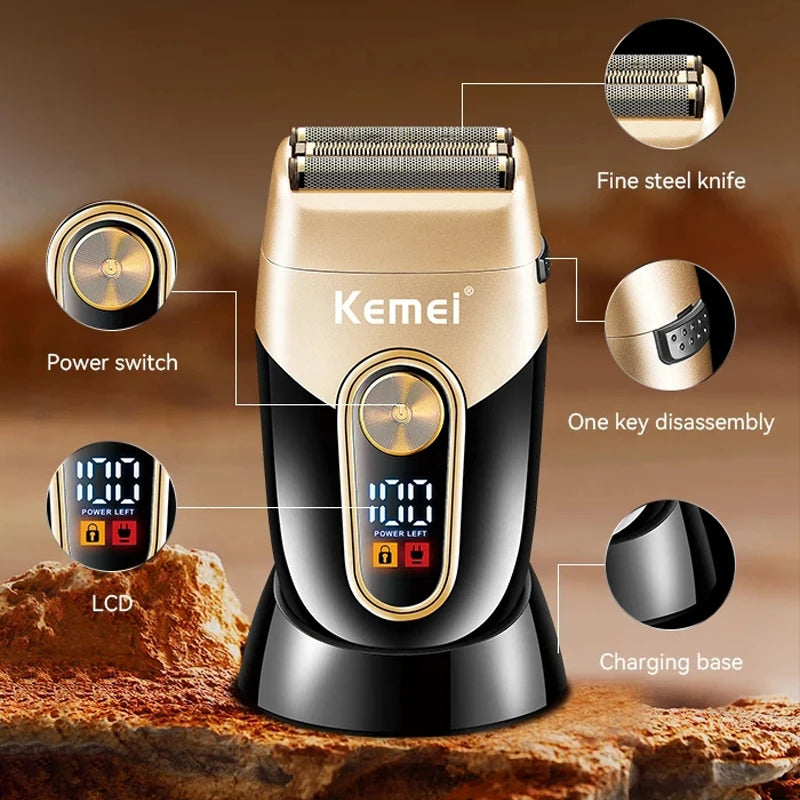 KM-3209 Shaving Machine Foil Trimmer Razor Kemei High Quality Three Blade Heads Electric Shaver Trimmer for Men Beard Trimmer