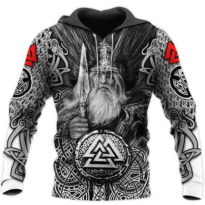 Felpe da uomo 2024 con motivo tatuaggio aquila vichingo, stampa 3D, moda casual, Harajuku, hip hop, autunno e inverno, oversize.