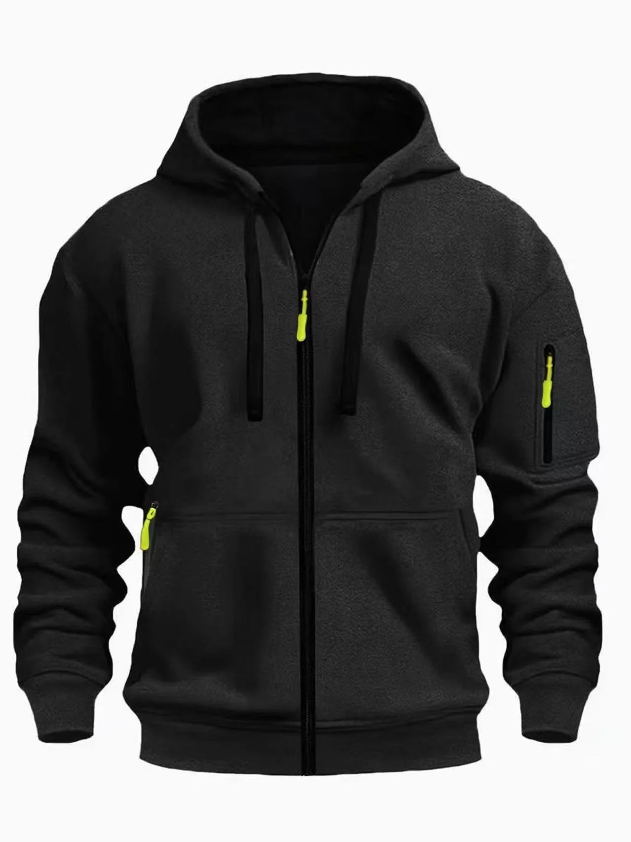 2026 New Brand Men's Winter American-Style Heavy Fleece Zip-Up Hoodie Warm Casual Sports Loose Workwear Trendy Set