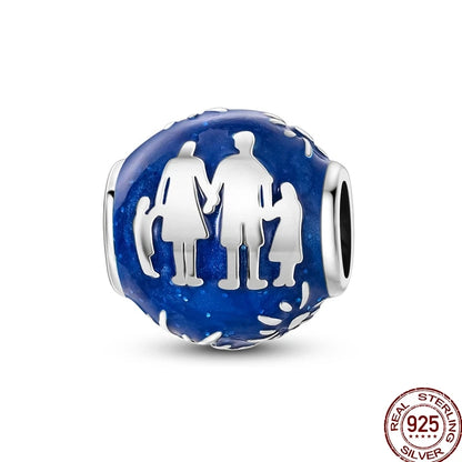 Squisito elemento a stella cava rotonda in argento sterling 925 a forma di fiore, adatto per braccialetti originali fai da te da 3 mm in argento 925