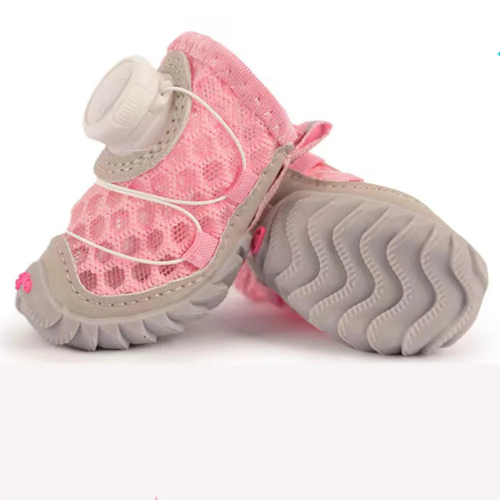 4pcs/set Pet Paw Accessories Breathable Dog Mesh Shoes Reflective Anti-slip Dog Footwear Soft Sole Thin Pet Boots Small Dogs