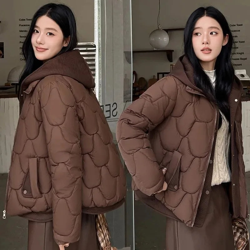2025 Fashion Coats Korean Style Loose Comfort Quilted Coat Women Jacket Women Parkas Warm Jackets Casual Coat New Winter Clothes