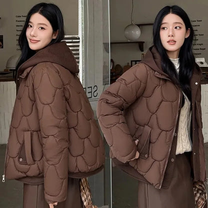 2025 Fashion Coats Korean Style Loose Comfort Quilted Coat Women Jacket Women Parkas Warm Jackets Casual Coat New Winter Clothes