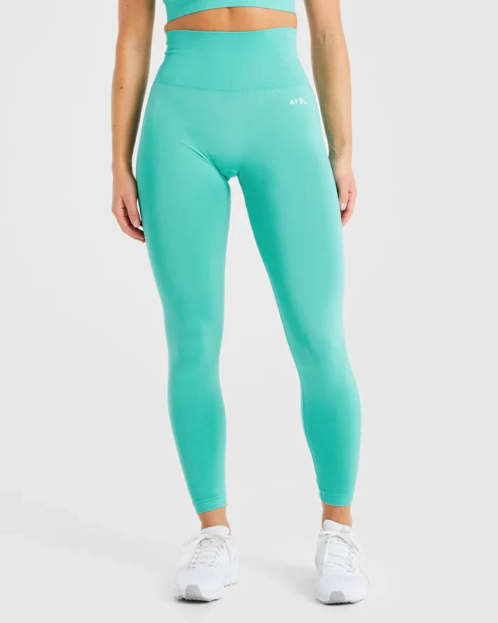 Leggings alla moda da donna, senza cuciture, per yoga, palestra, pantaloni sportivi, con fascia a coste basse, elasticizzati, aderenti