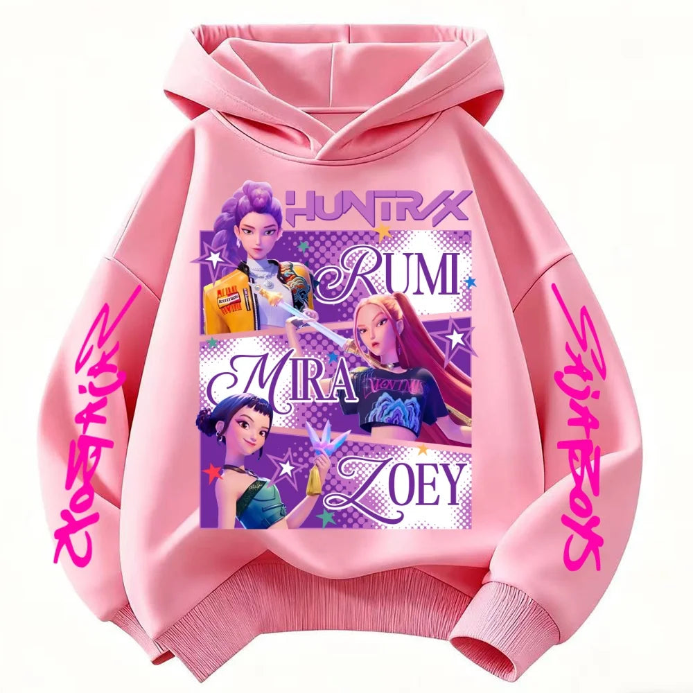 Felpa con cappuccio Huntrix KPop Dem on Hunters Abbigliamento per bambini per ragazze (stile principessa) ragazzi (design alla moda) Adatto come felpa per bambini