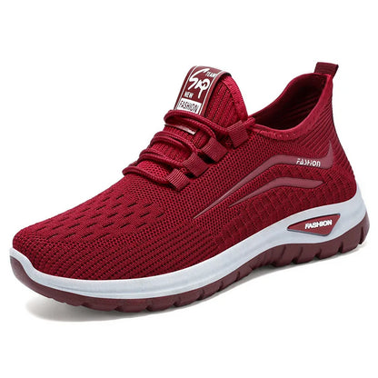 Scarpe casual da donna autunnali traspiranti da passeggio in mesh con lacci, scarpe basse da ginnastica da donna, Tenis Feminino Pink Zapatillas De Mujer