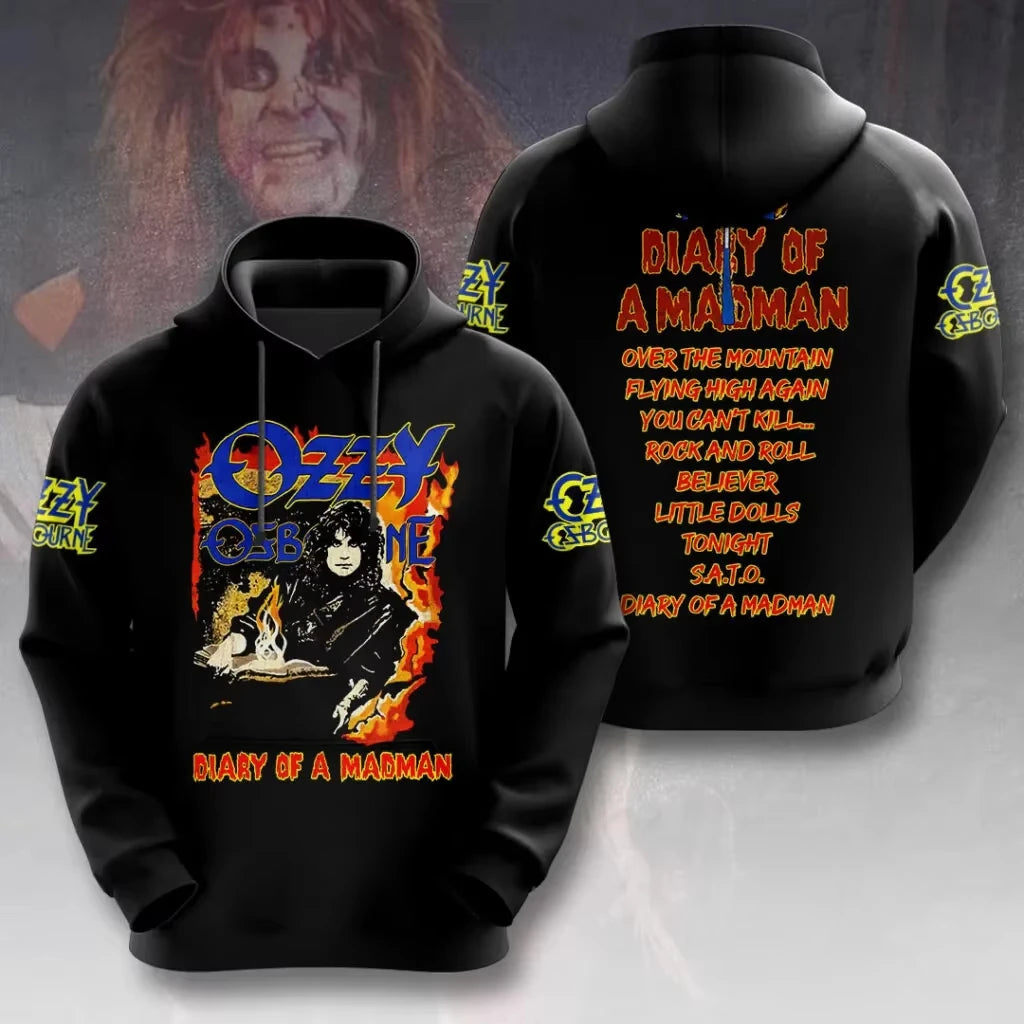 Felpa da uomo New Rock Ozzy Osbourne Band con stampa 3D Felpe da uomo e da donna Moda Street Felpa da donna Cappotto Hip Hop Sudadera