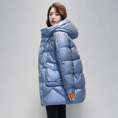 New 2026 Parkas Women Winter Down Cotton Jacket Coat Ladies Long Hooded Thicken Warm Cotton Padded Female  Outwear Overcoat Tops