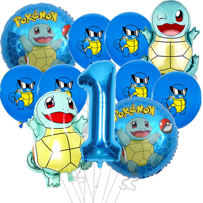 Pikachu Pokemon Balloon 1-9th Birthday Party Decoration Pokemon Squirtle Party aluminum Balloon Baby Shower Pikachu Party Favors