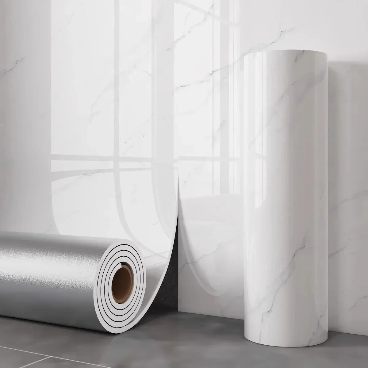 Self Adhesive Marble Wallpaper 1 Roll Waterproof Antifouling Thick Foam Wall Sticker for Bedroom Living Room