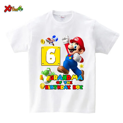 Magliette di compleanno per la famiglia, abbinate per il 6° compleanno del bambino, abbigliamento per bambini, maglietta per neonato, abbigliamento per bambini di 6 anni, completi per il 7° e il 5° compleanno.