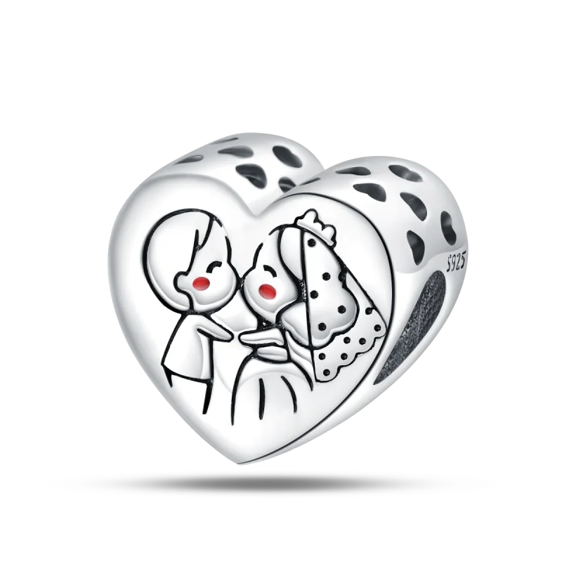 Anello romantico in argento sterling 925 con rosa, ideale per coppie, perfetto come proposta di matrimonio o per San Valentino. Ciondoli e perline adatti a collane e bracciali, perfetti per creare gioielli fai da te e regali.