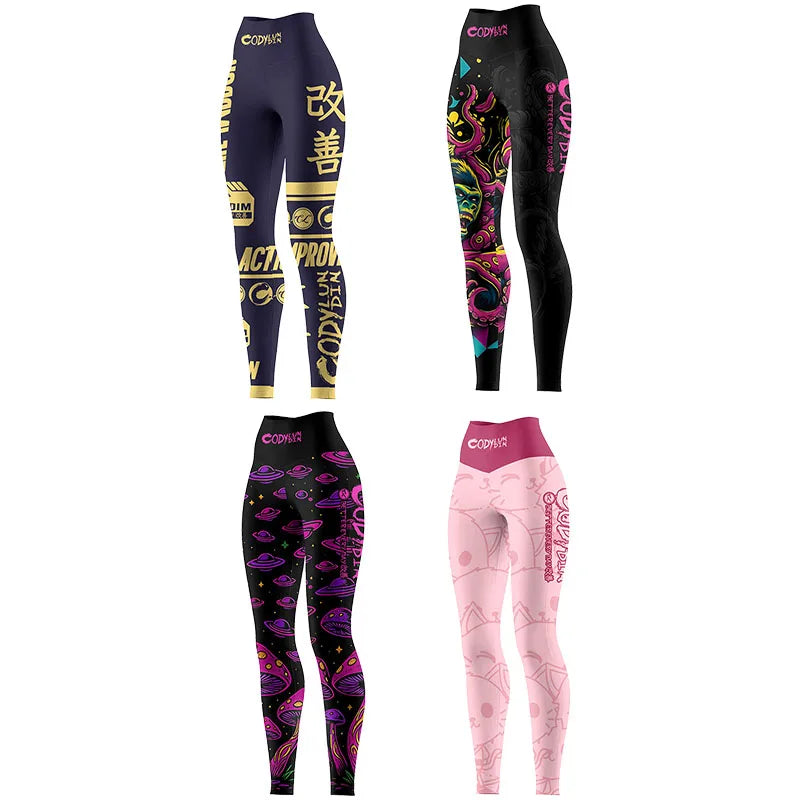 Cody Lundin Custom logo Full Compression Printed Sports Gym Pants Women's  Breathable Quick Dry MMA Grappling Jiu jitsu leggings