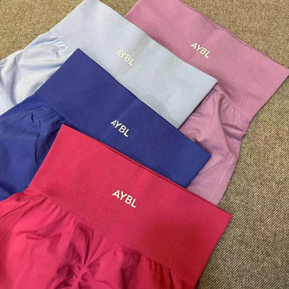 Leggings alla moda da donna, senza cuciture, per yoga, palestra, pantaloni sportivi, con fascia a coste basse, elasticizzati, aderenti