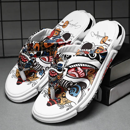 Pantofole da uomo alla moda per interni ed esterni, stile strada, spiaggia, stile coppia, infradito antiscivolo, morbide, leggere, estive, casual.