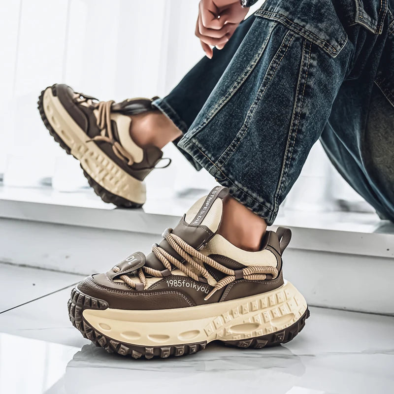 Nuove scarpe casual da uomo primavera autunno, scarpe sportive antiscivolo resistenti all'usura con suola spessa e tomaia in mesh traspirante.