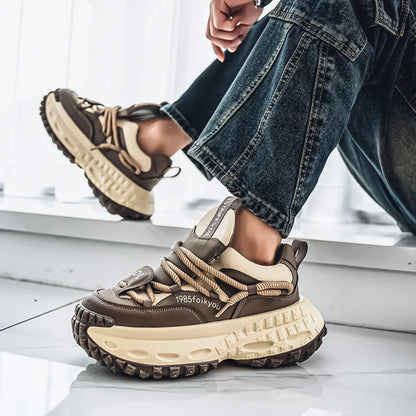 Nuove scarpe casual da uomo primavera autunno, scarpe sportive antiscivolo resistenti all'usura con suola spessa e tomaia in mesh traspirante.