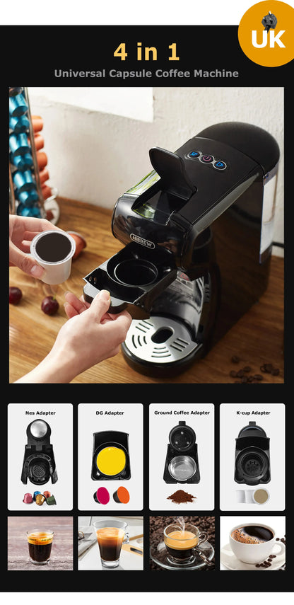 Macchina per caffè HiBREW 19 bar 4 in 1 calda e fredda capsule multiple espresso Cafetera Pod Coffee Maker Dolce Milk Nexpresso Powder H1A