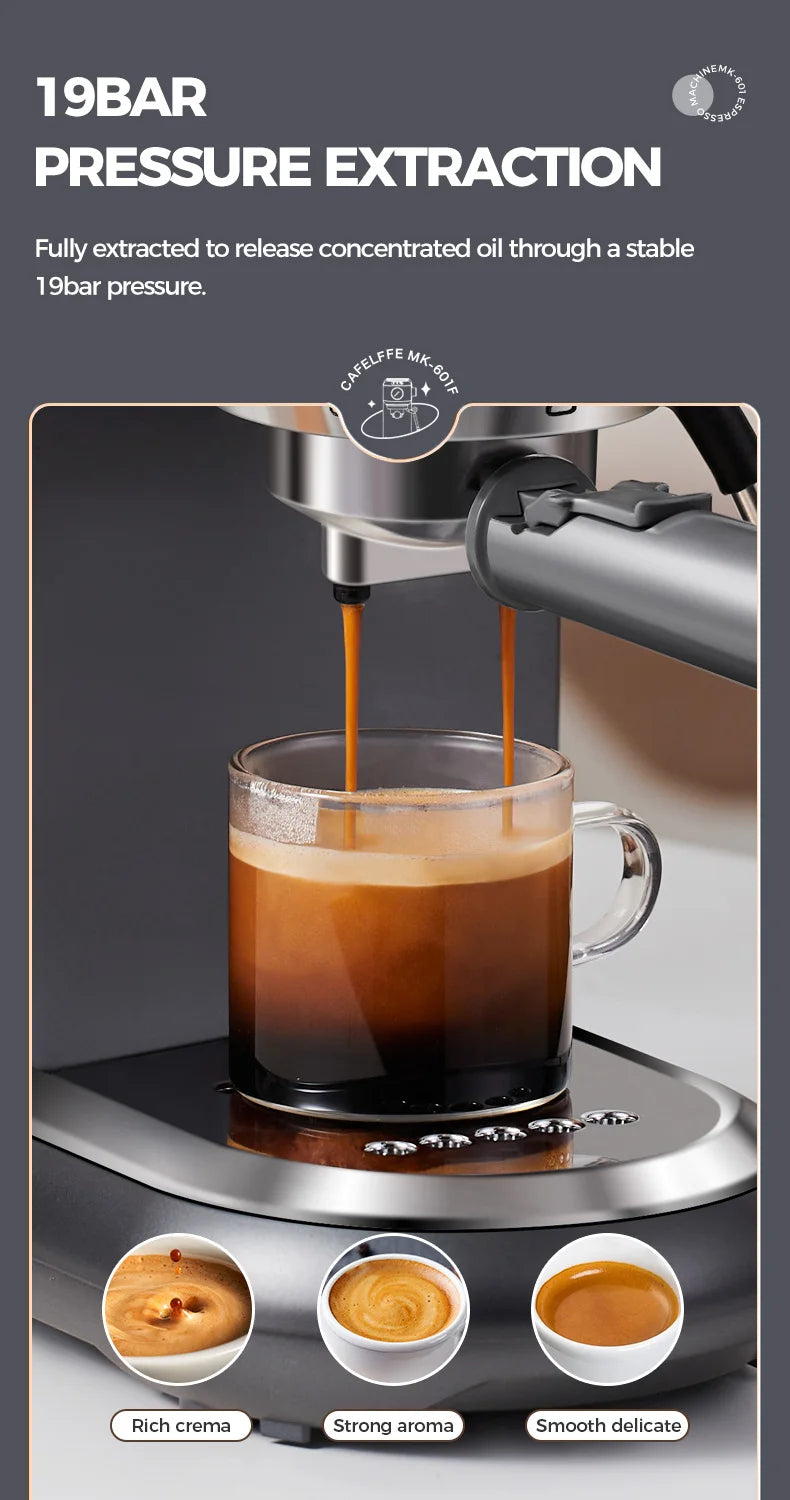 Macchina per caffè espresso Cafelffe 4 in 1 Cafetera Cappuccino Dolce Gusto Nes Capsule ESE Pod Ground Regalo per amante, papà, mamma