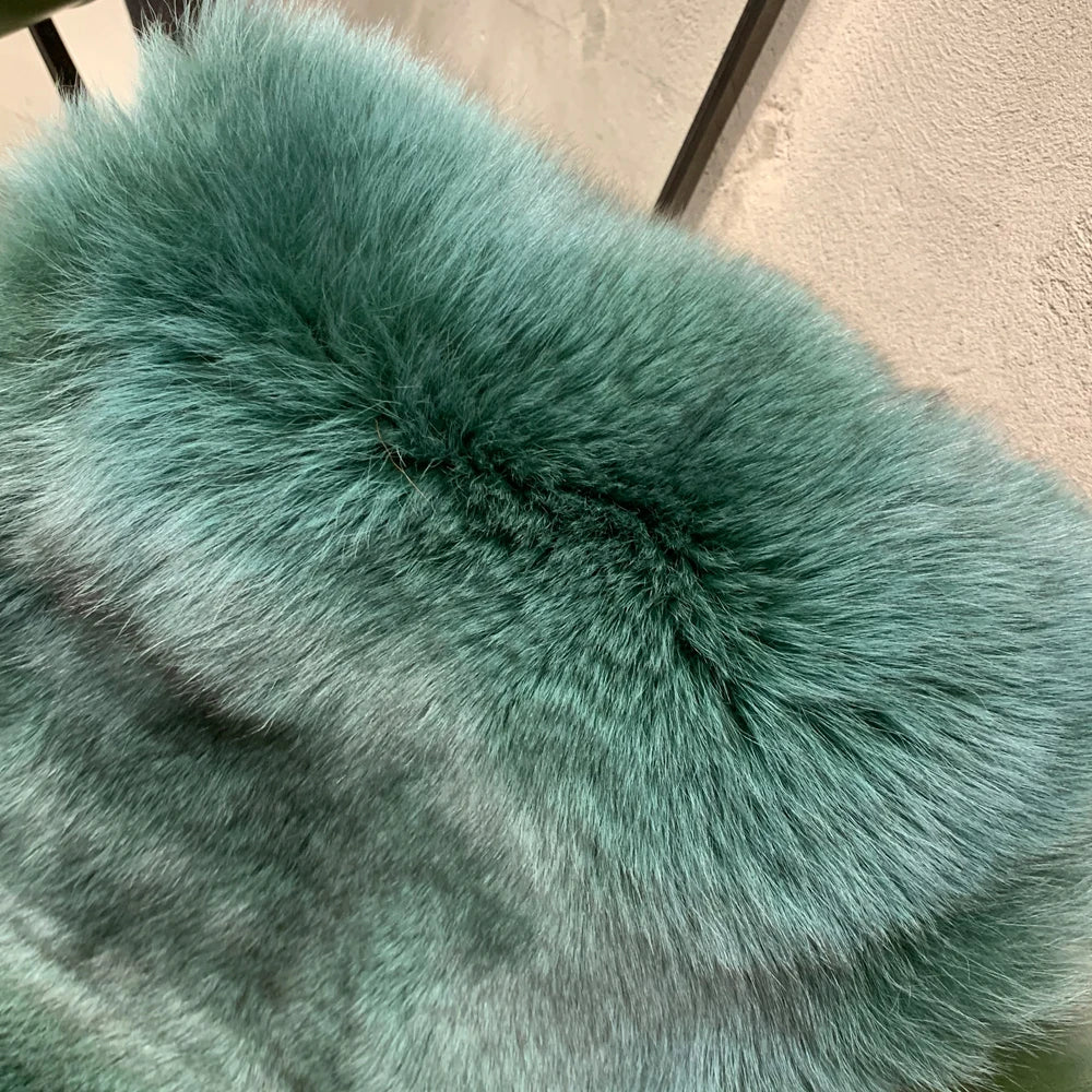 # Giacca in pelliccia di volpe dorata da donna, cappotto corto in vera pelliccia di volpe, manica lunga, in tessuto di pelliccia naturale con colletto