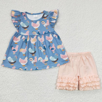Saldi imperdibili Abiti estivi per bambine Completi estivi alla moda per bambini Abiti da boutique per bambine Abbigliamento carino per bambine piccole Completo a maniche corte