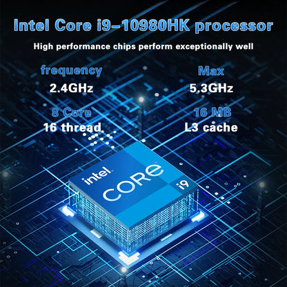 2026 ACEKAMAS Laptop da gioco da 15,6" Intel Core i9 10980HK IPS 4K Computer da gioco 16GB DDR4 1TB SSD M.2 Windows 11 Pro Notebook PC