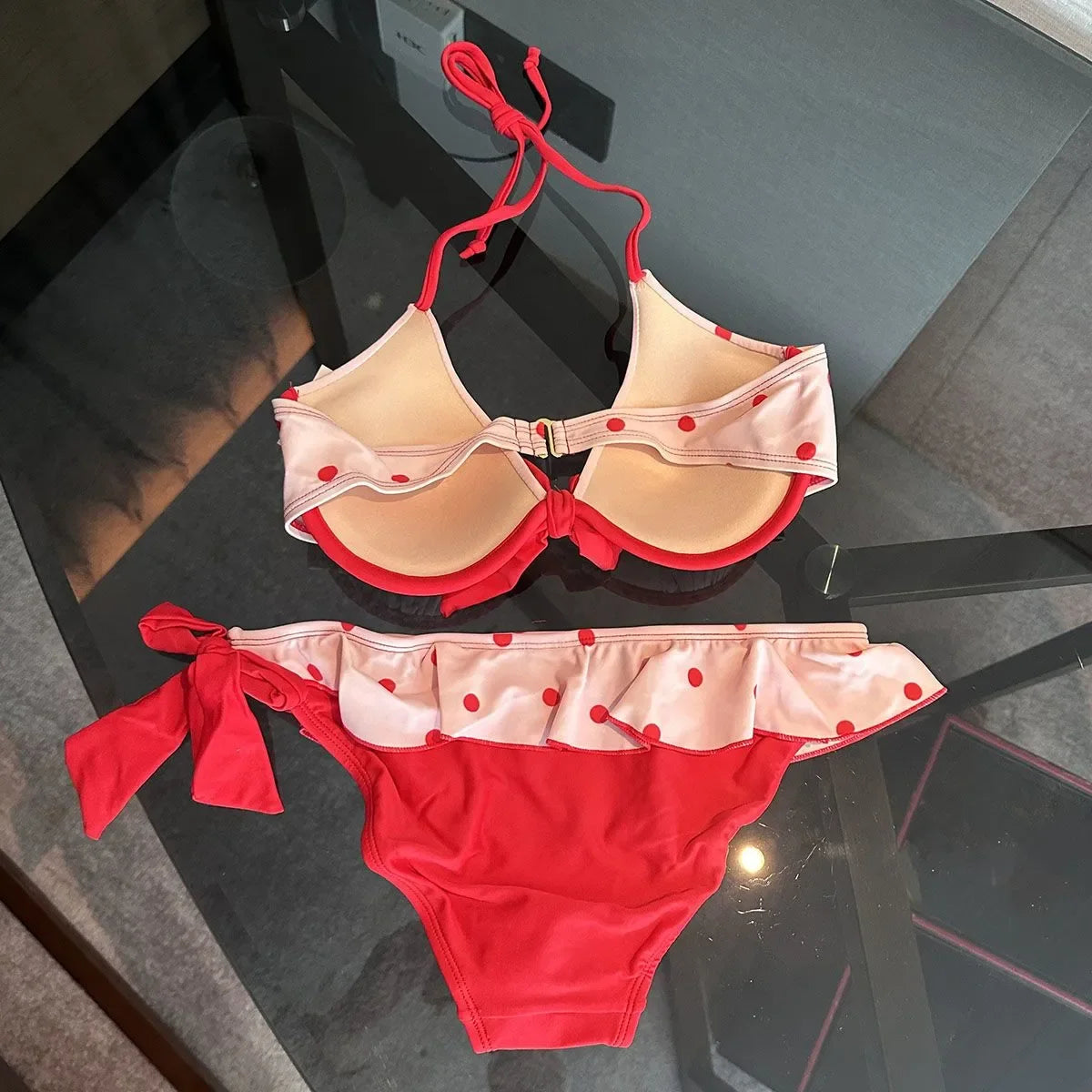 Nuovo bikini a 4 pezzi da donna a vita alta, modello Fairy Sweet, 2026 - Stampa alla moda, ideale per vacanze al mare, feste estive e molto altro.