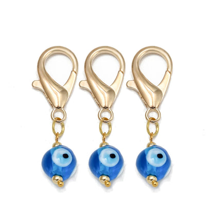 Set di 3 portachiavi Lucky Eye Turkish Evil Eye in lega, portachiavi rotondo Fatima, portachiavi per borsa e auto, pulsaras bijoux צמידים