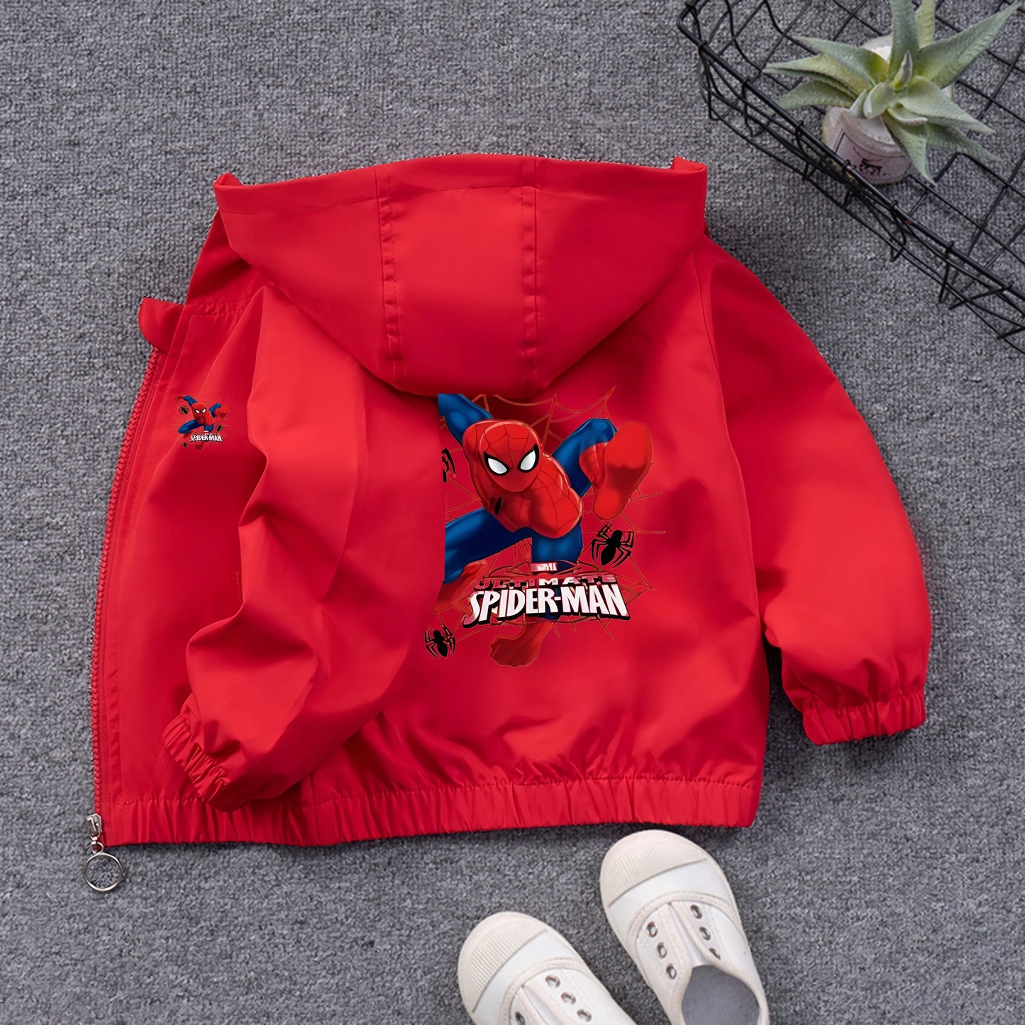 Cappotto con cappuccio Spiderman per bambini, abbigliamento primaverile per ragazzi 2025, nuovo tema supereroe, giacca elegante Charge, completo per neonati