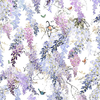 custom Wisteria wallpaper home decor TV background purple pattern bedroom wallpaper entire sheet flower waterproof wall sticker