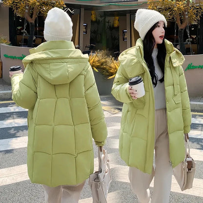 Down Cotton Jacket 2024 New Korean Version Loose Student Ladies Winter Parka Coat Elegant Temperament Cotton Padded Lady Coat