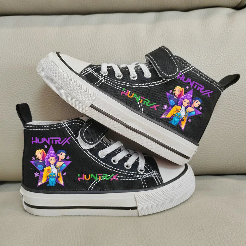 Nuove scarpe da ginnastica alte Kpop Demon Hunter per bambine, scarpe sportive casual da corsa e da tennis.