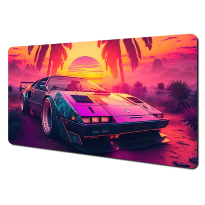 Ukiyo-e style sports cars and fantastical landscape large Mouse Pad Desk Mat pc accessories Gaming pad office rug Mouse carpet
