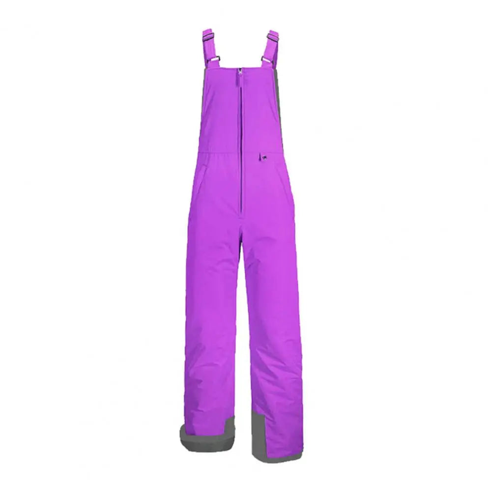 Insulated Ski Pants Unisex Jumpsuit Waterproof Ski Bib Overalls with Zip-up Front Closure Windproof Winter Snowboarding Pants