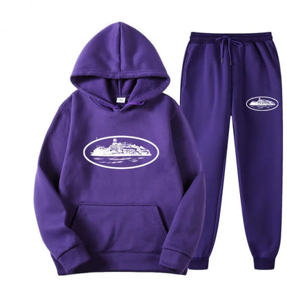 NICE Loose Unisex Fleece-lined Printed Sweatshirt Hoodie Set Devil Prisoner Pattern Eco-Friendly Soft Comfortable Casual Wear