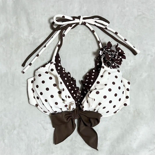 Summer Sweet Trendy Cute Sweetheart Spicy Girl Style Spot Printed Bikini Sets European and American Fashion Harajuku Bikini Sets