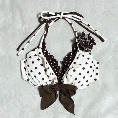 Bikini estivi dolci, trendy, carini, da ragazza romantica, piccanti, con stampa a pois, stile europeo e americano, bikini Harajuku.