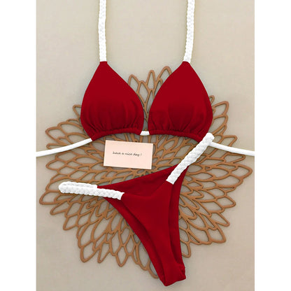Micro bikini 2025, costumi da bagno push-up da donna, costumi da bagno sexy, bikini brasiliano, perizoma, bikini tinta unita, abbigliamento estivo da spiaggia.