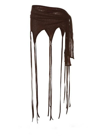 2025 Harajuku Women Fairy Tassels Skirts See Streetwear Irregular Bandage Skirt Sexy Grunge Trendy Mujer Faldas Y2k Aesthetic