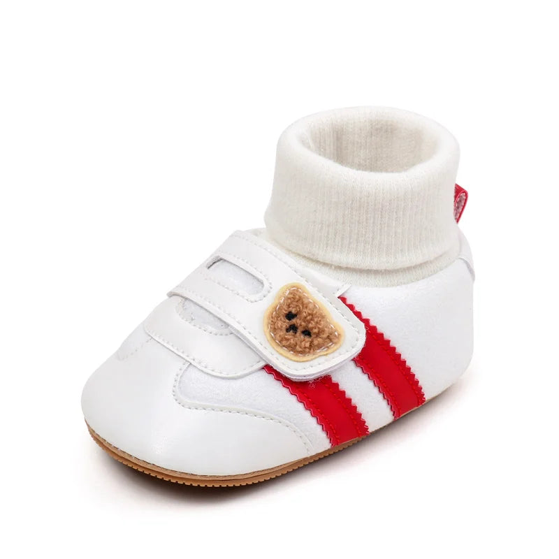 Scarpine per neonati primavera/autunno, in morbido cotone, modello calzino, chiuse alla caviglia, scarpe da ginnastica alla moda per neonati, primi passi BXC4226