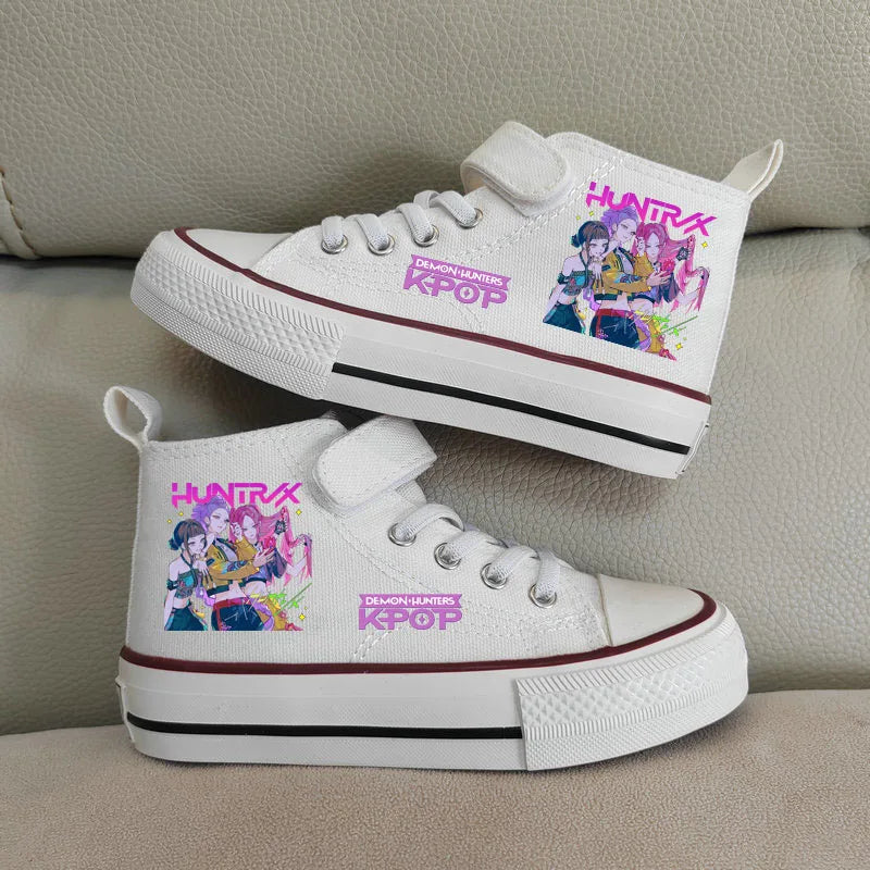 Nuove scarpe da ginnastica alte Kpop Demon Hunter per bambine, scarpe sportive casual da corsa e da tennis.