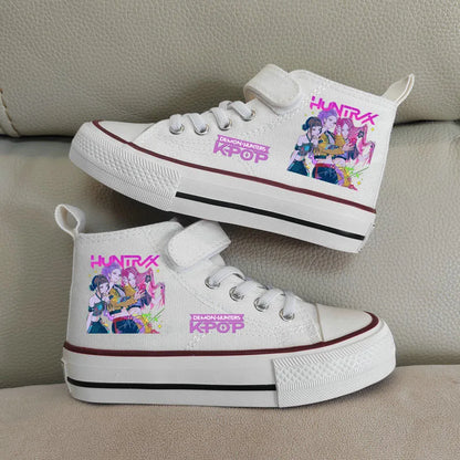 Nuove scarpe da ginnastica alte Kpop Demon Hunter per bambine, scarpe sportive casual da corsa e da tennis.