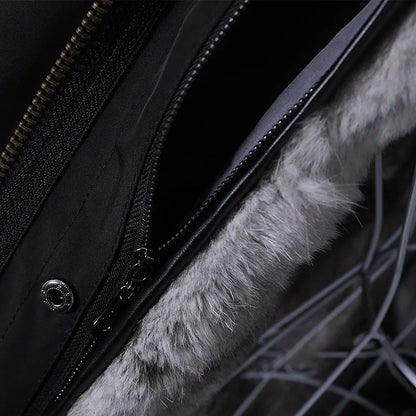 Maomaokong 2022 Giacca invernale da donna Parka lungo Impermeabile Grande pelliccia di volpe naturale vera Collo di pelliccia di procione Cappuccio Fodera in caldo coniglio