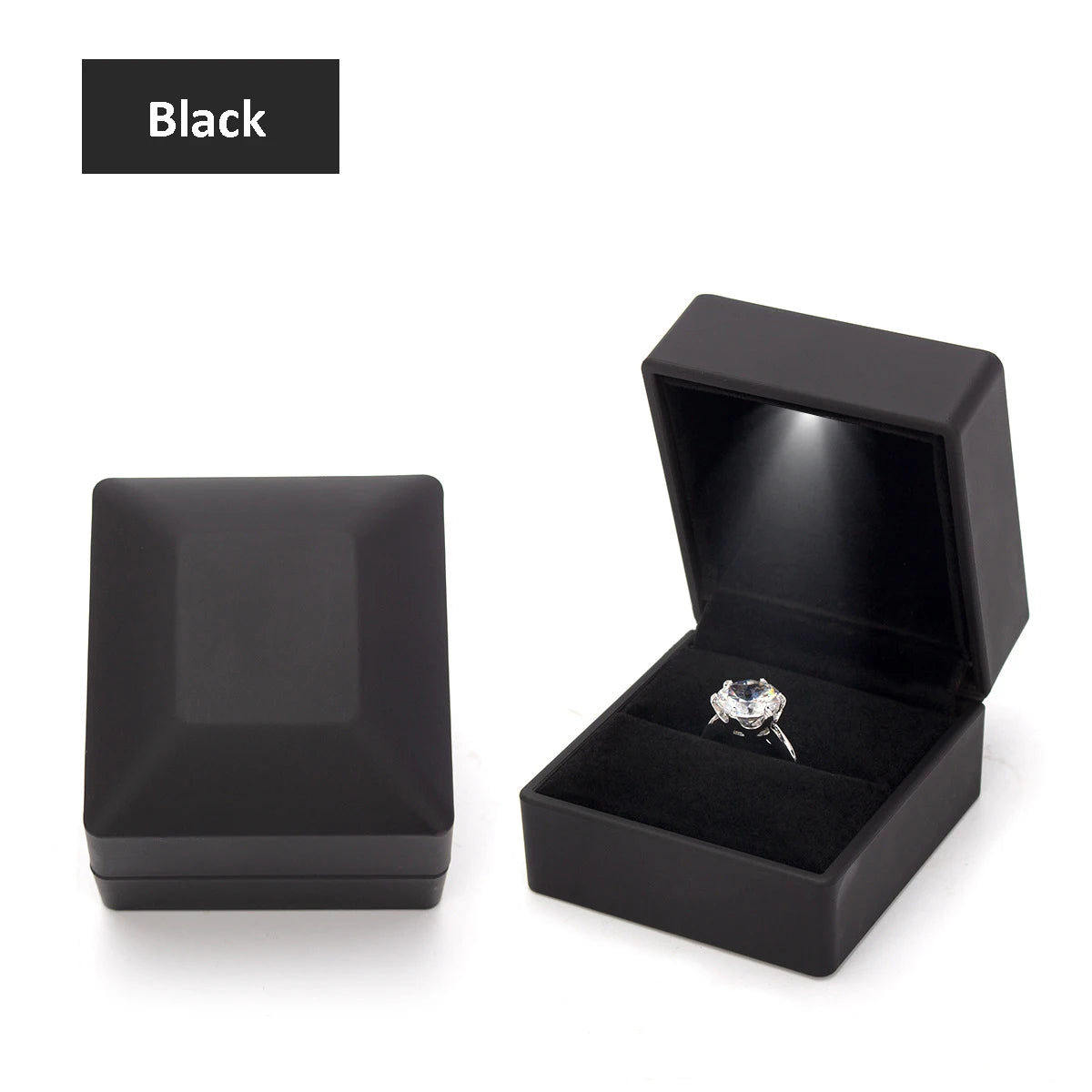 Scatola portagioie a LED con anello, porta orecchini di lusso con corona, ciondoli, espositore per proposta di matrimonio, scatola regalo, organizer per gioielli.