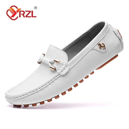 Mocassini YRZL da uomo, scarpe casual in pelle, mocassini traspiranti slip-on, colore rosso vino, taglia grande 48, scarpe da guida da uomo